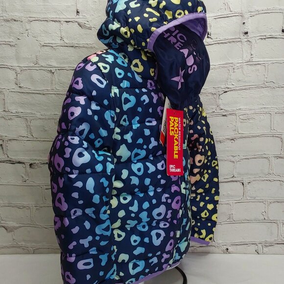 'EPIC THREADS' POSYI 'PACKABLE PALS' WATER-RESISTANT PUFFER STYLE HOODED COAT - Picture 2 of 15